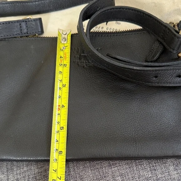 Will Leather Goods Black Leather Pouch crossbody belt bag NEW - Picture 9 of 9